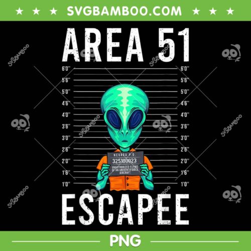 Alien Area 51 Escaple PNG, Funny Alien Mug Shot PNG, Green Ailen PNG, Area 51 Survivor PNG