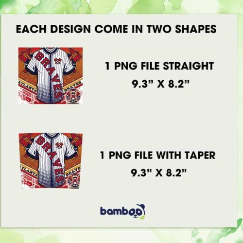 Atlanta Braves Jersey Tumbler Wrap PNG, MLB Atlanta Braves 20oz Skinny Tumbler Template PNG, Braves Baseball Tumbler Template PNG