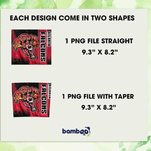 Atlanta Falcons 3D Inflated Tumbler Wrap PNG, Falcons Mascot 20oz Skinny Tumbler, Atlanta Falcons Logo Tumbler Template PNG