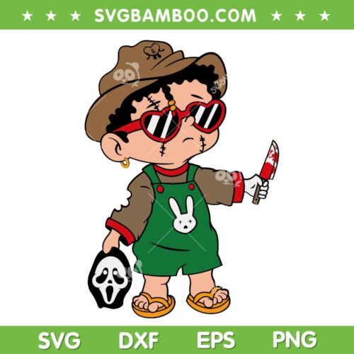 Baby Benito Halloween Horror SVG PNG, Bad Bunny Horror Movie SVG, Un Verano Sin Ti DXF SVG PNG EPS