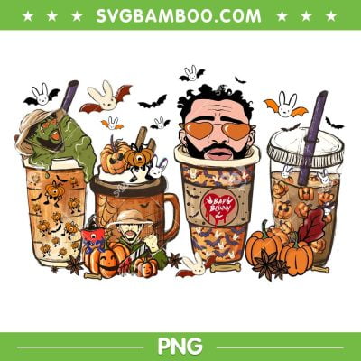 Bad Bunny Halloween Coffee PNG, Sad Heart Pumpkin Coffee PNG, Un Halloween Sinti PNG Bad Bunny Halloween Coffee PNG, Sad Heart Pumpkin Coffee PNG, Un Halloween Sinti PNG