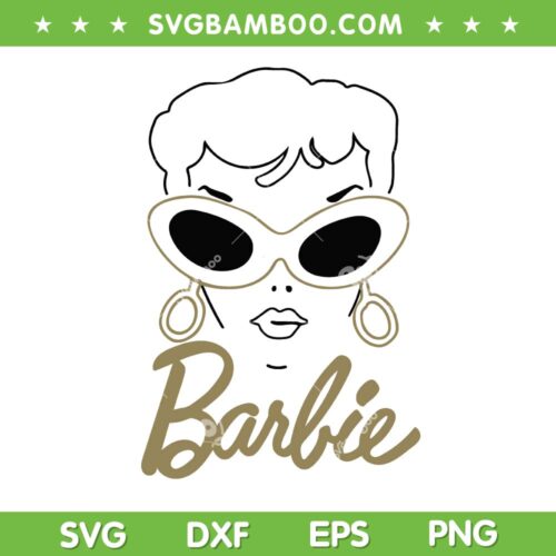 Barbie Vintage Gold Glasses SVG PNG, Barbie Doll Glasses SVG, Barbie Head DXF SVG PNG EPS