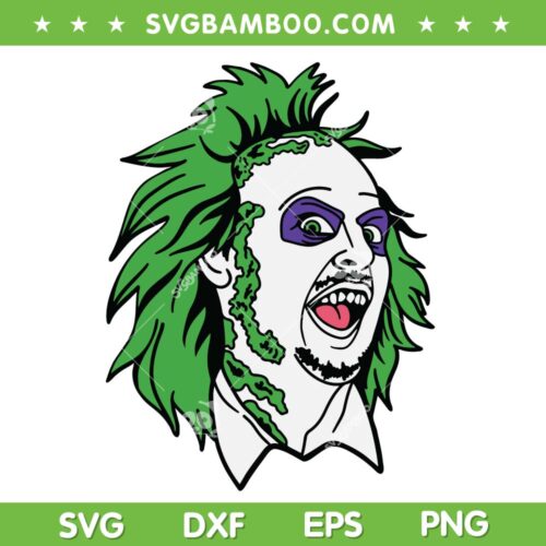 Beetlejuice Head SVG PNG, Face Big Beetlejuice SVG, Horror Movie Halloween DXF SVG PNG EPS