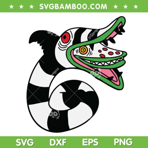 Beetlejuice Style Sandworm SVG PNG, Snake Beetlejuice SVG, Beetlejuice Sandworm Snake DXF SVG PNG EPS