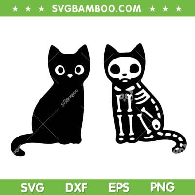 Black Cat Bone SVG PNG, Skeleton Cat SVG, Funny Halloween Cat DXF SVG PNG EPS Black Cat Bone SVG PNG, Skeleton Cat SVG, Funny Halloween Cat DXF SVG PNG EPS