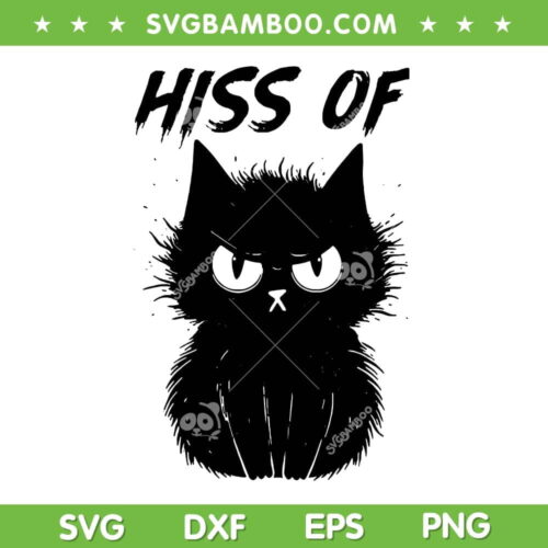 Black Cat Hiss Off SVG PNG, Meow Black Cat SVG, Cute Cat Hiss Off DXF SVG PNG EPS