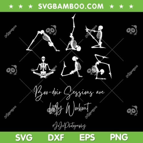 Boo Doir Is My Workout SVG PNG, Funny Skeleton Yoga SVG, Jo Jo Photography DXF SVG PNG EPS