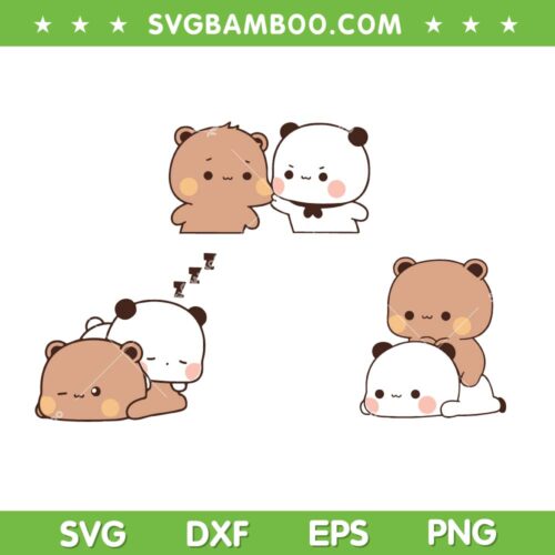 Bubu Dudu Goma Peach SVG PNG, Milk And Mocha Bear SVG, So Cute Bubu Dudu DXF SVG PNG EPS