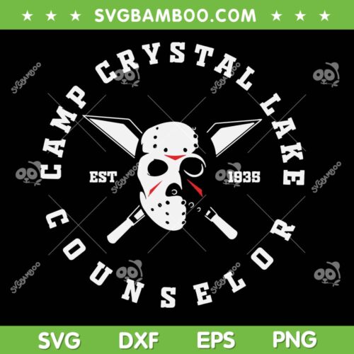 Camp Crystal Lake Counselor 1935 SVG PNG, Jason Voorhees Camp Crytal SVG, Camp Counselor DXF SVG PNG EPS