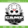 Camp Crystal Lake SVG PNG, Jason Mask Horror Movies SVG, Friday 13th DXF SVG PNG EPS