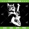 Cat Playing Guitar SVG PNG, Funny Rock Cat SVG, Guitar Cat Playing Music DXF SVG PNG EPS