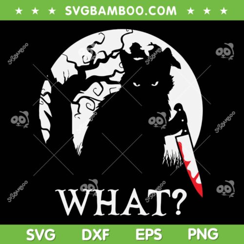 Cat What Murderous SVG PNG, Black Cat With Knife Halloween Moon SVG, Cat Halloween DXF SVG PNG EPS