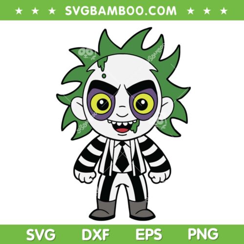 Chibi Beetlejuice SVG PNG, Kids Beetlejuice Horror Movie SVG, Beetlejuice Halloween DXF SVG PNG EPS