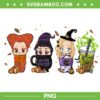 Chibi Hocus Pocus Coffee Latte PNG, Baby Sanderson Sisters Coffee PNG, Hocus Pocus PNG