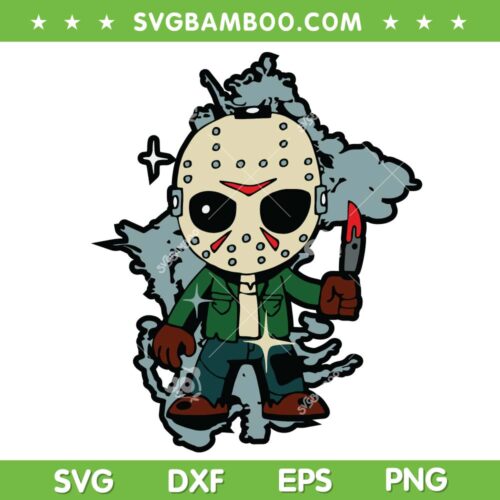 Chibi Jason Voorhees SVG PNG, Baby Jason Horror Movie SVG, Horror Characters Halloween DXF SVG PNG EPS