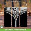 Chicago White Sox Zipper Tumbler Wrap PNG, MLB Chicago White Sox 20oz Skinny Tumbler Template PNG, Baseball Logo Tumbler Template PNG