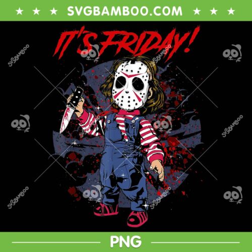 Chucky 13th Friday PNG, Halloween Horror Movie Chucky In Jason Mask PNG, Chucky Its Friday PNG