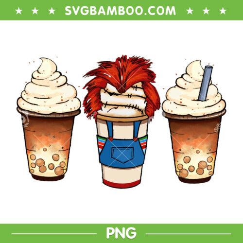 Chucky Coffee PNG, Horror Coffee Halloween PNG, Halloween Chucky Coffee PNG