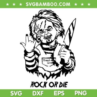 Chucky Rock Or Die SVG PNG, Chucky Horror Movie Rockin SVG, Halloween Chucky DXF SVG PNG EPS Chucky Rock Or Die SVG PNG, Chucky Horror Movie Rockin SVG, Halloween Chucky DXF SVG PNG EPS