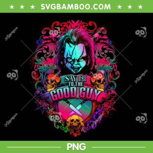 Chucky Say Hi To The Good Guy PNG, Chucky Horror Colorful PNG, Horror Character PNG