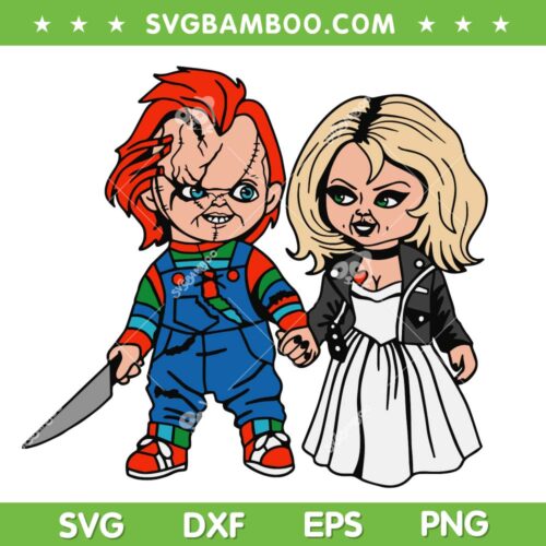 Chucky And Tiffany Horror Movie SVG PNG, Horror Movie Chucky SVG, Halloween Movie DXF SVG PNG EPS