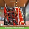 Cincinnati Bengals 3D Inflated Tumbler Wrap PNG, Bengals Mascot 20oz Skinny Tumbler, Bengals Football Tumbler Template PNG