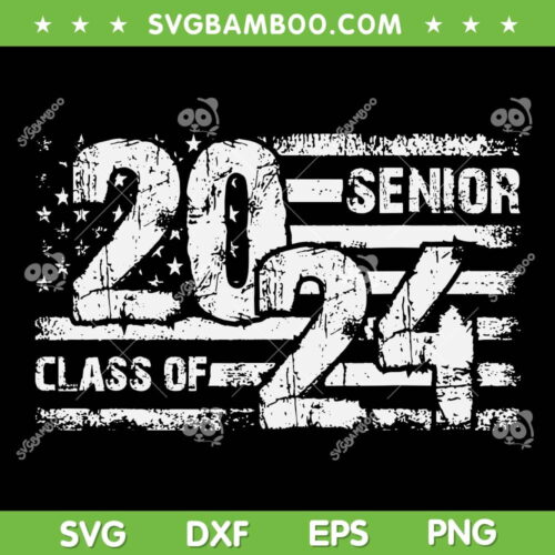 Class Of 2024 Senior American Flag SVG PNG, Retro Senior 2024 SVG, Senior 2024 Flag DXF SVG PNG EPS