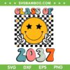 Class Of 2037 Grow With Me SVG PNG, Back To School Retro Smile Face SVG, Graduation Senior DXF SVG PNG EPS