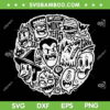 Classic Monsters SVG PNG, Halloween Monsters Characters SVG, I Love Monsters DXF SVG PNG EPS