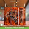 Cleveland Browns 3D Inflated Tumbler Wrap PNG, Browns Mascot 20oz Skinny Tumbler, Football Logo Tumbler Template PNG