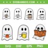 Cute Ghost Coffee Halloween SVG Bundle, Little Ghost Ice Coffee SVG Bundle, Drink Halloween DXF SVG PNG EPS