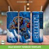 Detroit Lions 3D Inflated Tumbler Wrap PNG, Lions Mascot 20oz Skinny Tumbler, Lions Football Tumbler Template PNG