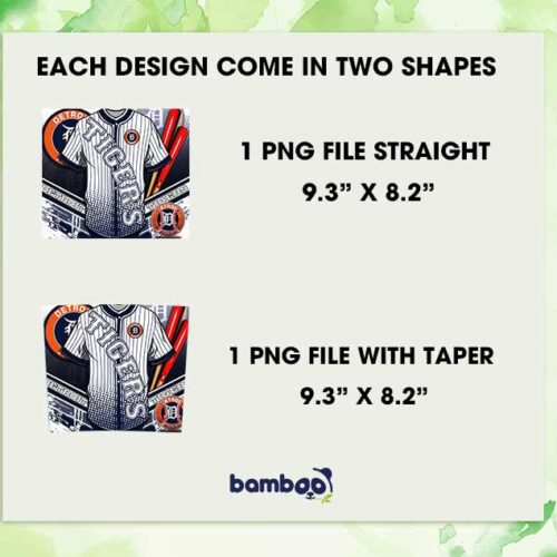 Detroit Tigers Jersey Tumbler Wrap PNG, Detroit Tigers Logo 20oz Skinny Tumbler Template PNG, MLB Baseball Team Tumbler Template PNG