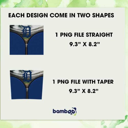 Detroit Tigers Zipper Tumbler Wrap PNG, Detroit Tigers Baseball 20oz Skinny Tumbler Template PNG, MLB Team Tumbler Template PNG