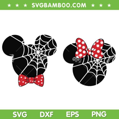Disney Mouse Spider Web SVG PNG, Halloween Spider Web SVG, Halloween Mouse DXF SVG PNG EPS