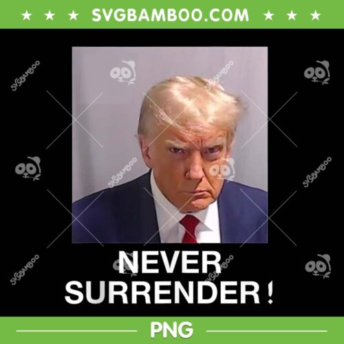 Donald Trump Mugshot PNG, Trump Never Surrender PNG, Trump Mugshot With Georgia PNG