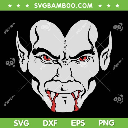 Dracula Vampire Face SVG PNG, Lost Gods Halloween SVG, Halloween Vampire DXF SVG PNG EPS