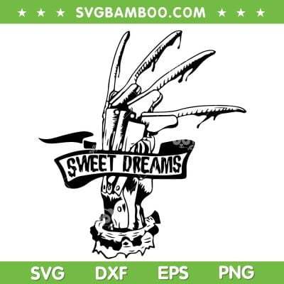 Freddy Krueger Claws SVG PNG, Sweet Dreams Freddy SVG, Freddy Krueger Halloween DXF SVG PNG EPS
