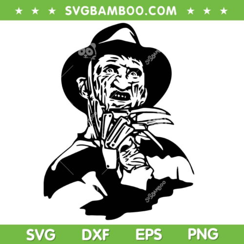 Freddy Krueger Halloween SVG PNG, Scary Freddy Krueger SVG, Horror Halloween DXF SVG PNG EPS