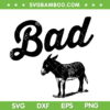 Funny Bad Ass Donkey SVG PNG, Bad Donkey SVG, Retro Donkey Animal DXF SVG PNG EPS