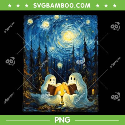 Funny Ghost Halloween Van Gogh PNG, Starry Night Ghost Book Reading Camping PNG, Halloween Book PNG Funny Ghost Halloween Van Gogh PNG, Starry Night Ghost Book Reading Camping PNG, Halloween Book PNG