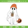 Ghost Drinking Coffee SVG PNG, Funny Ghost Ice Coffee Halloween SVG, Cute Ghost Coffee DXF SVG PNG EPS