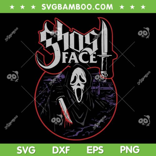 Ghostface Scream Movie SVG PNG, Halloween Ghost Face Knife SVG, Horror Halloween DXF SVG PNG EPS