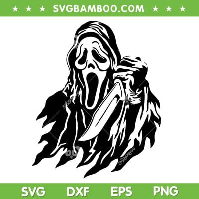 Ghostface Silhouette SVG PNG, Ghostface Scream SVG, Movie Halloween DXF SVG PNG EPS