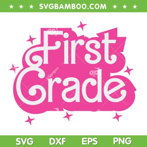 Girl Barbie First Grade SVG PNG, 1st Grade Barbie SVG, Barbie Girl Back To School DXF SVG PNG EPS
