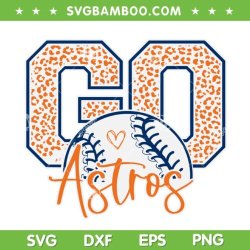 Go Astros Leopard SVG PNG, Astros Cheetah Baseball SVG, MLB Baseball DXF SVG PNG EPS