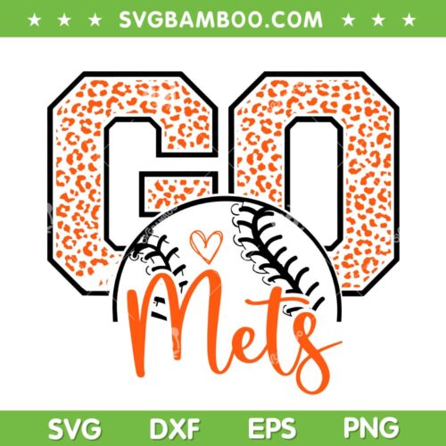 Go Mets Leopard SVG PNG, New York Mets Baseball SVG, Mets Mascot DXF SVG PNG EPS