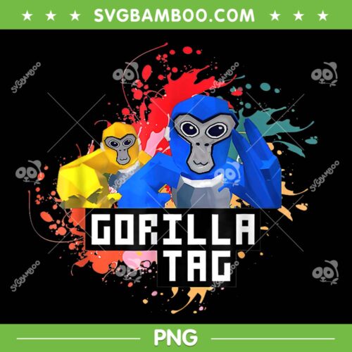 Gorilla Tag Colorful PNG, Funny Gorilla Tag VR Game PNG, Gorilla Tag Gamer PNG