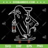 Grim Reaper Skateboard SVG PNG, Halloween Costume Ghost Skater SVG, Death Skateboard DXF SVG PNG EPS