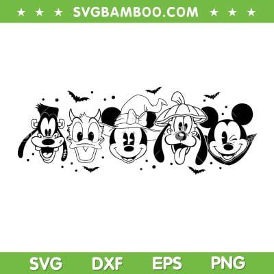 Halloween Disney Friends SVG PNG, Halloween Face SVG, Spooky Vibes DXF SVG PNG EPS